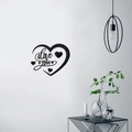 Moderner schwarzer Herz-Wandtattoo aus Acryl mit 'I love you' Text für Deko - Schwarz