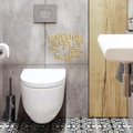 Kreativer goldener Acryl Katzen Wandaufkleber mit Goodbye Text fürs Badezimmer - Gold