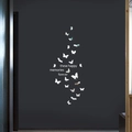 3D Schmetterling Wandtattoo mit happy memories forever Spruch für Schlafzimmerdekor - Silber