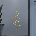 3D Spiegel Acryl Schmetterling Wandaufkleber Gold mit Text für moderne Raumdekoration - Gold