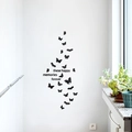 Schwarze 3D Acryl Schmetterling Wandaufkleber mit These Happy Memories Forever Schriftzug - Schwarz