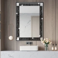 Set di 12 adesivi murali in acrilico da 1 mm con motivo greco nero per l'arredo del bagno - Nero