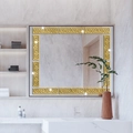 Adesivi murali a specchio dorati con motivo a greca per decorazione bordo specchio - Oro