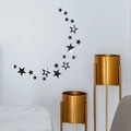 Adesivi murali a stella in acrilico nero con effetto specchio per decorazioni - Nero