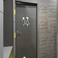 Moderni adesivi per cartelli da bagno in acrilico specchio argento 3D per ufficio e casa - Argento