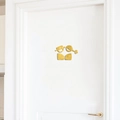 Adesivo murale creativo in acrilico specchiato dorato da 1mm con icone uomo e donna - Stile Simbolo Specchio (JMY3922) / Oro