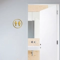 Segnale per bagno in acrilico dorato con icone uomo e donna a specchio per porte di uffici - Oro