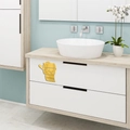 Adesivo murale creativo 3D in acrilico dorato con design carta igienica per bagno moderno - Oro