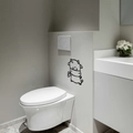 Adesivo murale 3D in acrilico nero a forma di mucca per bagno con porta carta igienica - Nero