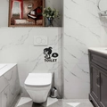 Adesivo murale 3D creativo in acrilico nero per WC con icona donna e scritta TOILET - Nero