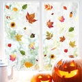 Autumn maple leaves and sunflower static window clings for Thanksgiving home decoration - Autumn Maple Leaves & Sunflower Set (PH-QT1167)