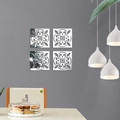 Set di 4 adesivi da parete a specchio in acrilico con motivo traforato per decorazioni - Argento