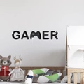 Adesivo murale 3D creativo in acrilico per gamer con design a controller per sala da gioco - Nero