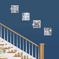 Set di 4 adesivi specchiati acrilici con mandala geometrico per decori moderni - Argento