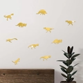 Adesivi murali dinosauro specchio dorato in acrilico 1mm per l'arredamento moderno - Oro