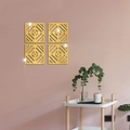 Set di 4 adesivi murali geometrici in acrilico specchiato oro per arredo moderno - Oro