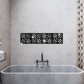 Adesivi murali geometrici in acrilico con motivo a rombi riflettenti per decorazione casa - Nero