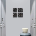Set di 4 adesivi da parete in acrilico nero con motivi 3D mandala barocco a specchio - Nero