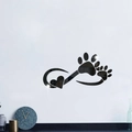 Infinity Herz Pfote Acryl Spiegel Wandtattoo für Tierhandlung und Schlafzimmerdeko - Schwarz