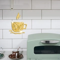 Golden mirror coffee cup wall stickers in acrylic for a stylish kitchen decor - Gold