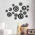 Moderne schwarze Kreis-Wandtattoos aus Acryl mit 3D-Spiegeleffekt für Wohnzimmer Deko - Schwarz