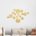 Moderne goldene Spiegel-Wandaufkleber Spirale aus 1mm Acryl für Wohnzimmer Dekoration - Gold