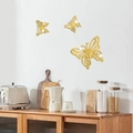 Adesivi murali farfalla 3D in acrilico dorato per decorazione parete effetto specchio - Oro