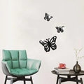 Moderne schwarze 3D-Hohl-Schmetterlings-Wandtattoos für die Wohnzimmerdekoration - Schwarz (JM3430)