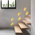 Goldene verspiegelte Acryl Fußabdruck Wandaufkleber für Deko an einer modernen Treppenwand - Gold