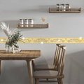 Elegant gold acrylic mirror wall border stickers with vine floral design for living room - 10 Pieces / Gold