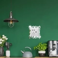 Pegatina de acrílico espejo con enredadera verde para marco de interruptor de pared - Estilo de Vid Europea (JM3447A) / Plateado