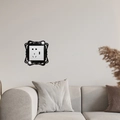 Modern black mirrored acrylic light switch surround with vintage floral carved design - Artistic Ripple Style (JM3447B) / Black