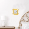 Golden acrylic mirror wall stickers for light switches with elegant carved wave borders - Artistic Ripple Style (JM3447B) / Gold