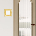 Detail view of gold acrylic mirror light switch cover with vintage European floral pattern - Classical European Style (JM3447C) / Gold