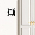 Detail of black acrylic wall switch frame with baroque floral patterns and mirror finish - Classical European Style (JM3447C) / Black