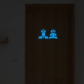Adesivi per porte re e regina luminosi con luce blu ghiaccio per decorazione del bagno - Blu Fluorescente