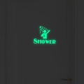 Adesivo luminoso per doccia bagno con silhouette verde brillante e segno di testo - Verde