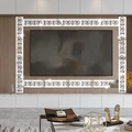 Adesivi murali a specchio in acrilico con motivi floreali vintage per decorazione TV - Argento