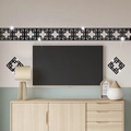 Adesivi murali 3D neri in acrilico con motivi geometrici per l'arredo del soggiorno - Nero