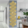 Adesivi murali a specchio dorati con motivi geometrici traforati per decoro d'interni - Oro