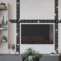 Dettaglio adesivo murale specchio acrilico nero intagliato con elegante motivo a volute - Nero