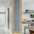 Dettaglio bordo adesivo a specchio in oro con motivo greco per decorazione pareti - Oro