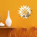 Adesivi murali a specchio in acrilico a forma di girasole con finitura argento riflettente casa - Stile Argento (JM3465)