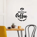 Modern black acrylic mirror Coffee wall sticker for kitchen and dining room decor - Black