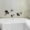 3D Acryl Enten und Herzen Wandaufkleber Dekoration im Badezimmer über der Badewanne - Schwarz