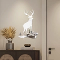 3D spiegel acryl hert muursticker decor voor een minimalistische woonkamer wand - Zilver
