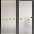 Golden acrylic mirror fleur-de-lis wall stickers for home decor on glass door - Gold
