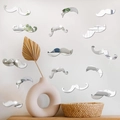 Adesivi murali a specchio in acrilico con vari design di baffi per decorazione casa - Stile Barba / Argento