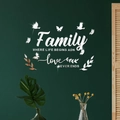 Adesivi murali a specchio 3D in acrilico con scritta Family Love e farfalle decorative - Argento
