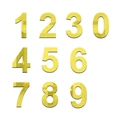 Makroaufnahme der 3D-reflektierenden Gold-Acryl-Zahlenaufkleber 0-9 für Wanddeko - Gold Nummer 1
